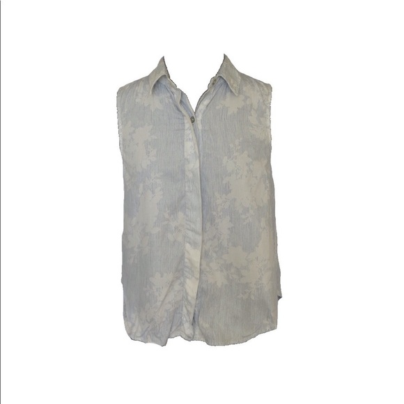 Rag & Bone Blue and White Stripe and Floral Button Up, Size S 🗣LAST CHANCE🗣 - Picture 2 of 6